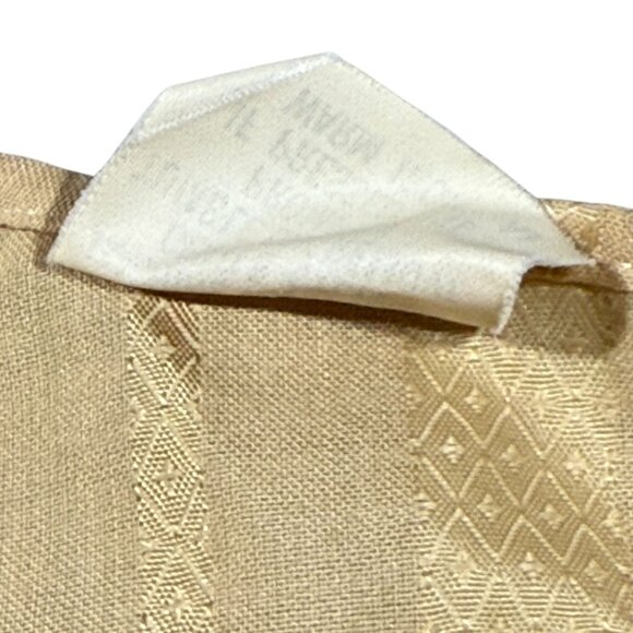 Vintage Mens Button-Down Shirt 17.5-34 Geometric Pattern Beige Long Sleeve 70's - Picture 7 of 10